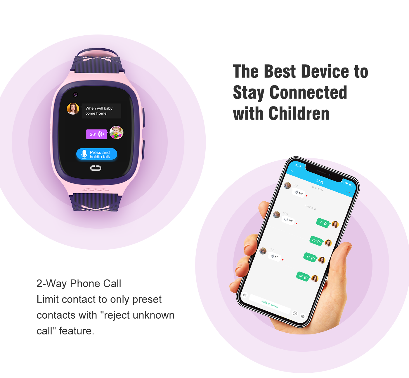 Wayona 2022 Kids GPS Tracker Waterproof 4G Smartwatch (Pink