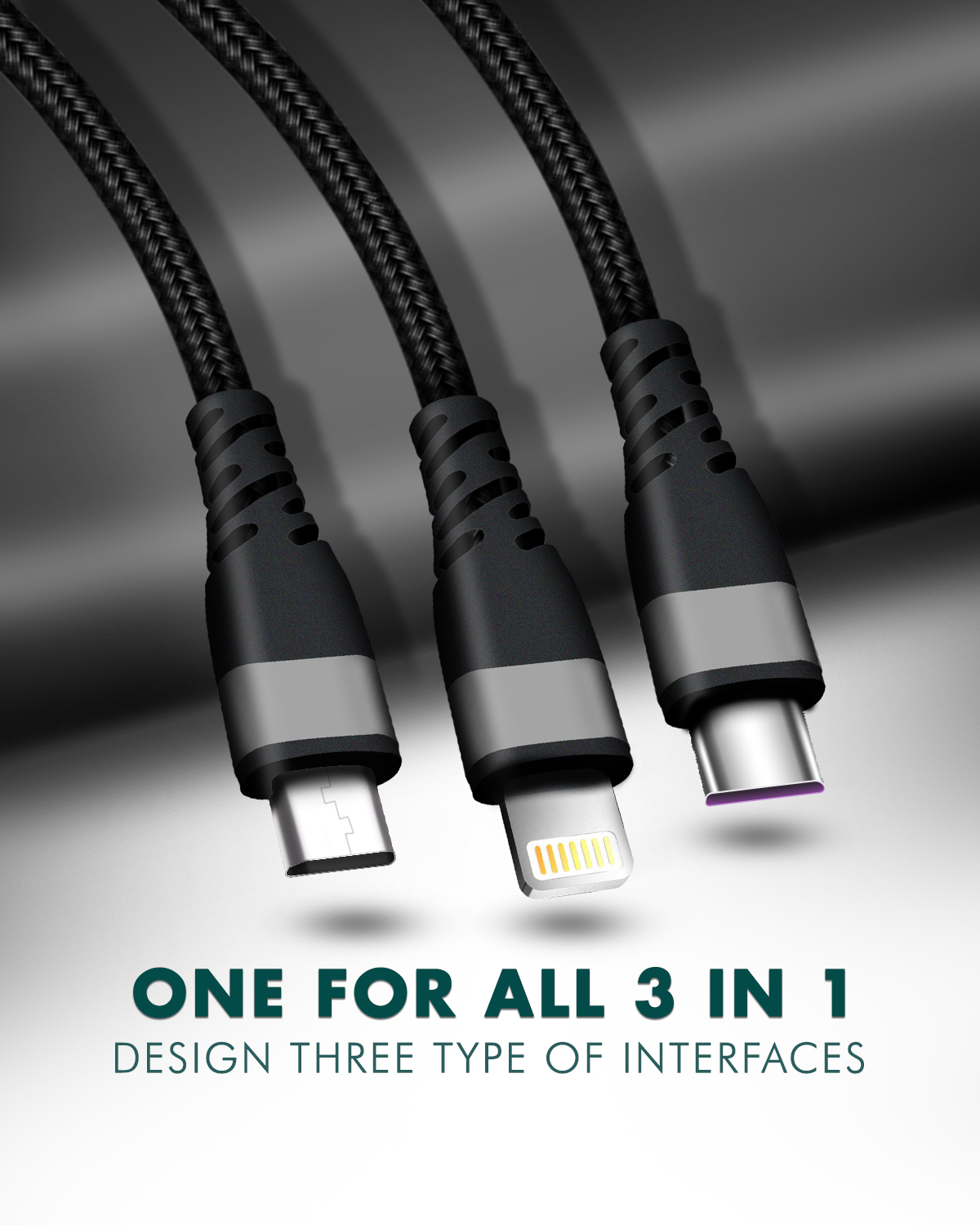 Cabling - CABLING®Câble Charge Rapide Multi-USB,Rétractable 3 en 1