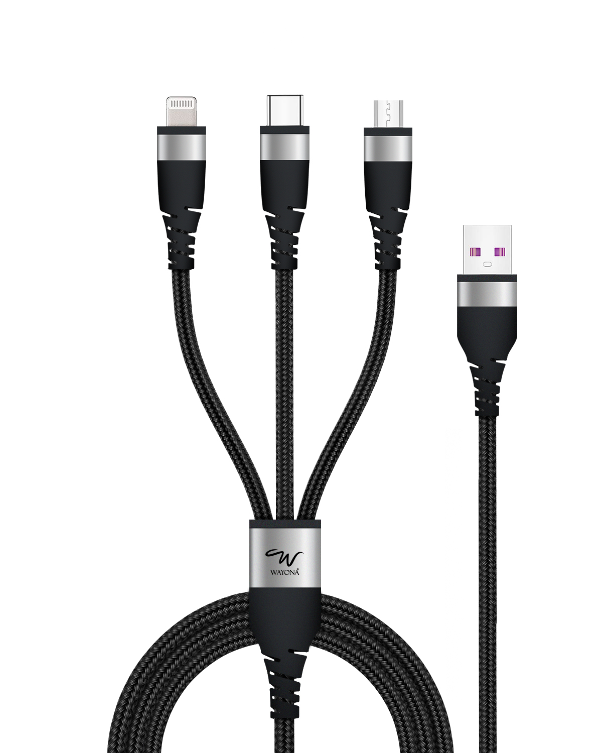 Multi Charging Cable, USB C Cable/iOS/Micro USB Fast Charger 3 in 1 Cord  Connect