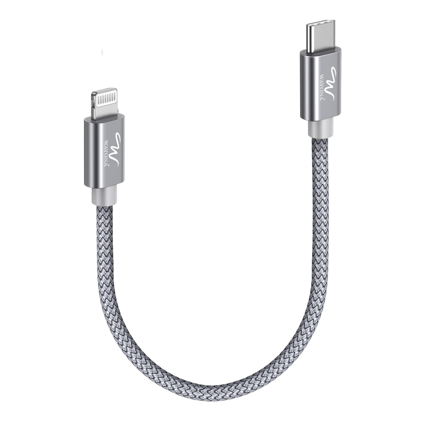 Wayona 20W MFI Certified USB C to Lightning Short Fast Charging PD Cable  for iPhone 14, 14 Plus, 14 Pro, 14 Pro Max, 13, 12, 11, X, 8 & iPad,  Powerbank () 