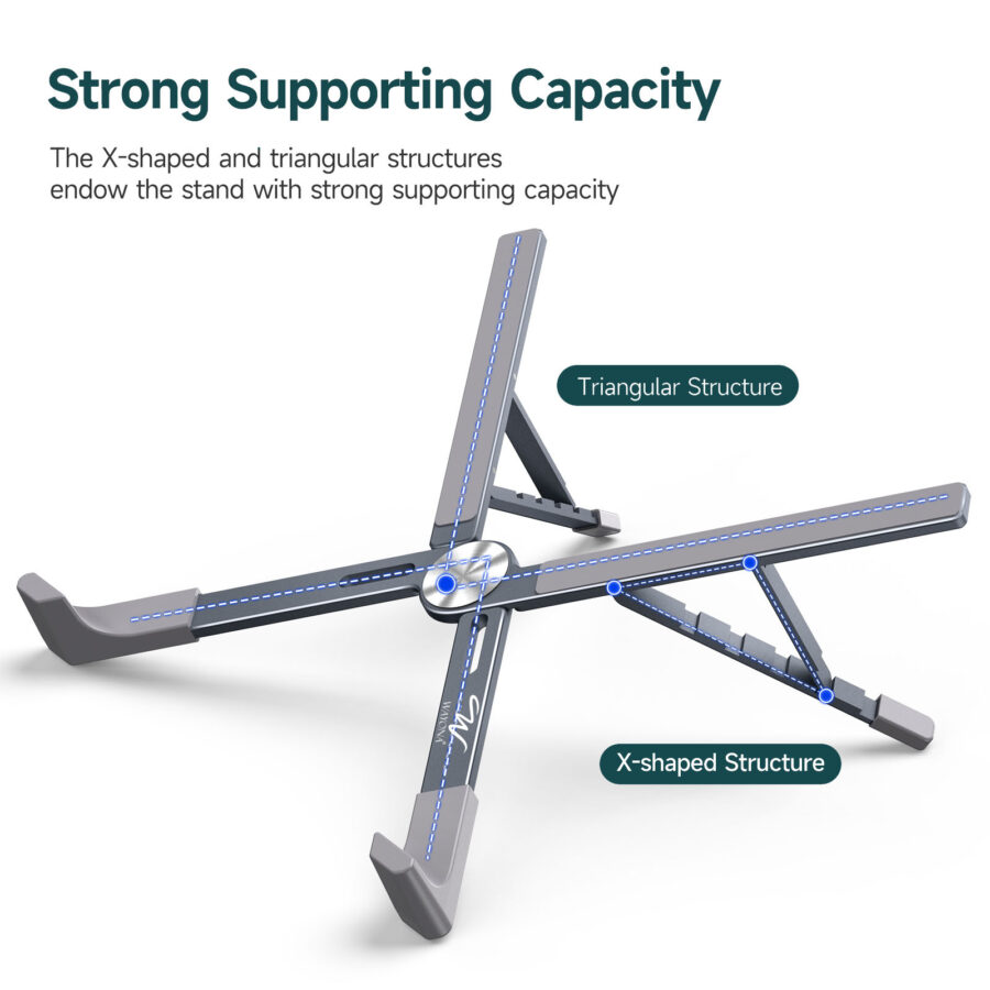 Wayona Flexibase 2025 Model Ergonomic Portable Laptop Stand 5 Angles Adjustable Aluminium Laptop Holder Riser with Automatic Support Springs,Compatible with MacBook - Image 3