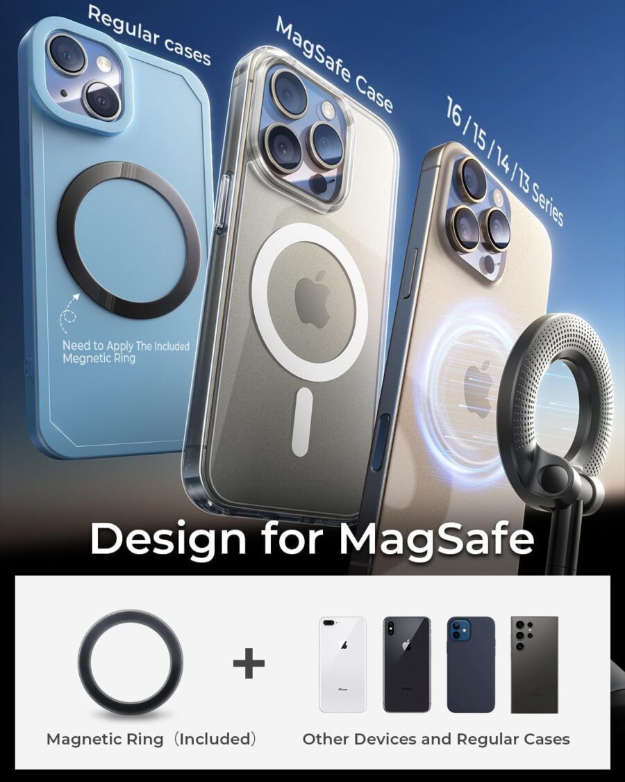 Wayona 2025 Upgraded 360° Vacuum Magnetic Car Phone Holder Vacuum Suction Magna Ring Foldable Cell Holder for Car/Gym/Mirror/Smooth Surface Compatible with All Mobile (Black) - Image 5