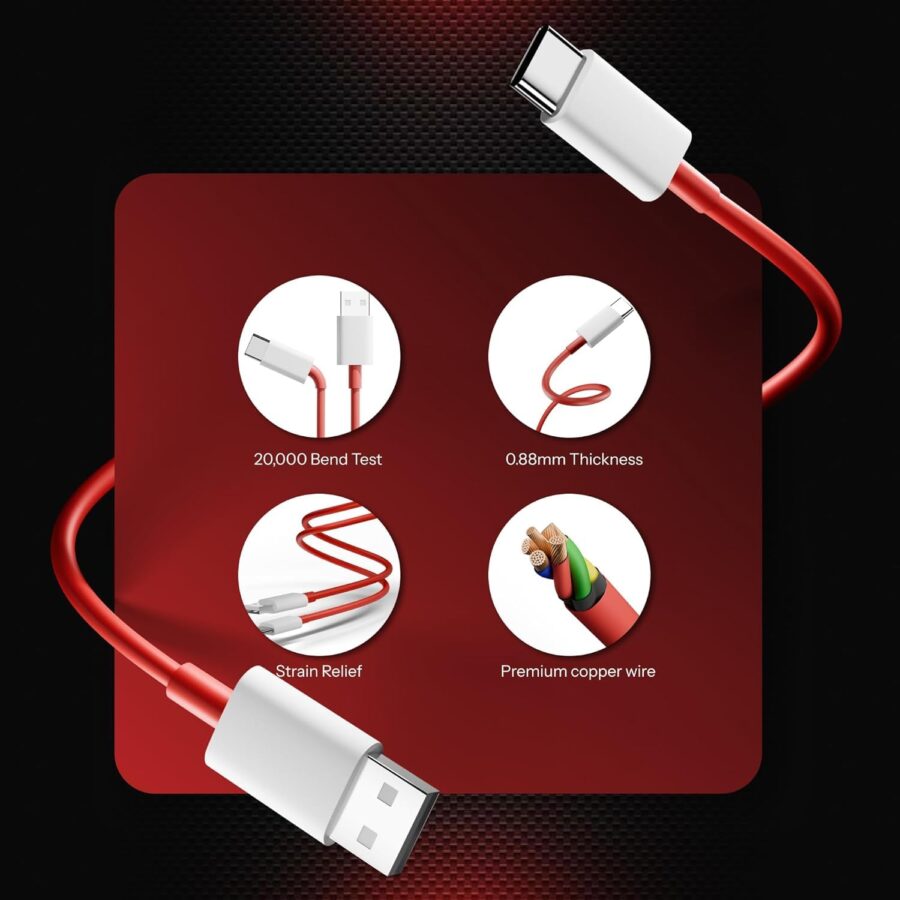Wayona 100W SUPERVOOC fast charging Type C Cable Compatible with Oneplus,Oppo,Realme, Redmi,Xiaomi 1m USB A to C Supports Dash,Warp,Vooc,Dart, Red Cable - Image 5