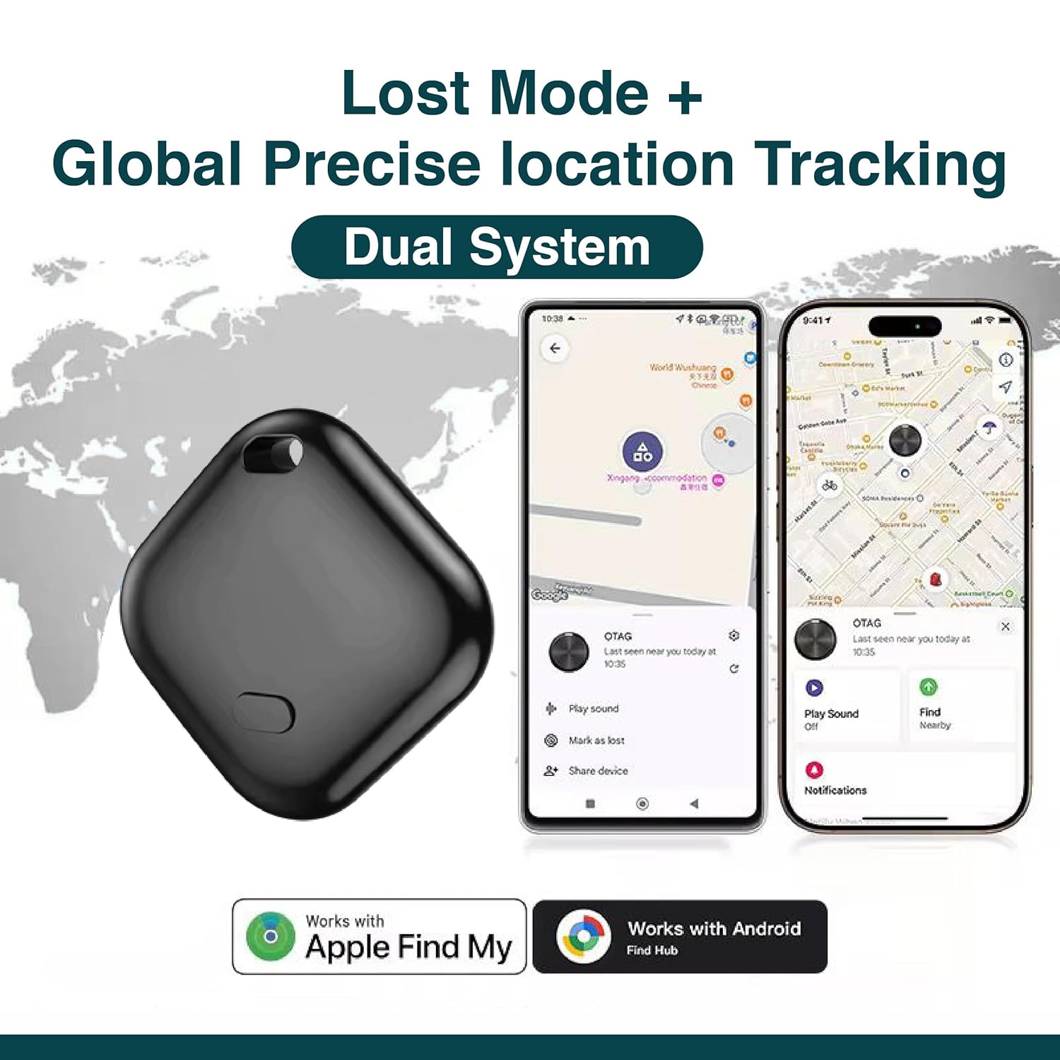 Wayona Item Finder Compatible with Apple Find My and Android Find Hub, Dual System Global Baggage Tracker, Bluetooth GPS, MFi Certified, No Sim Card for Keys,Wallets - Image 3