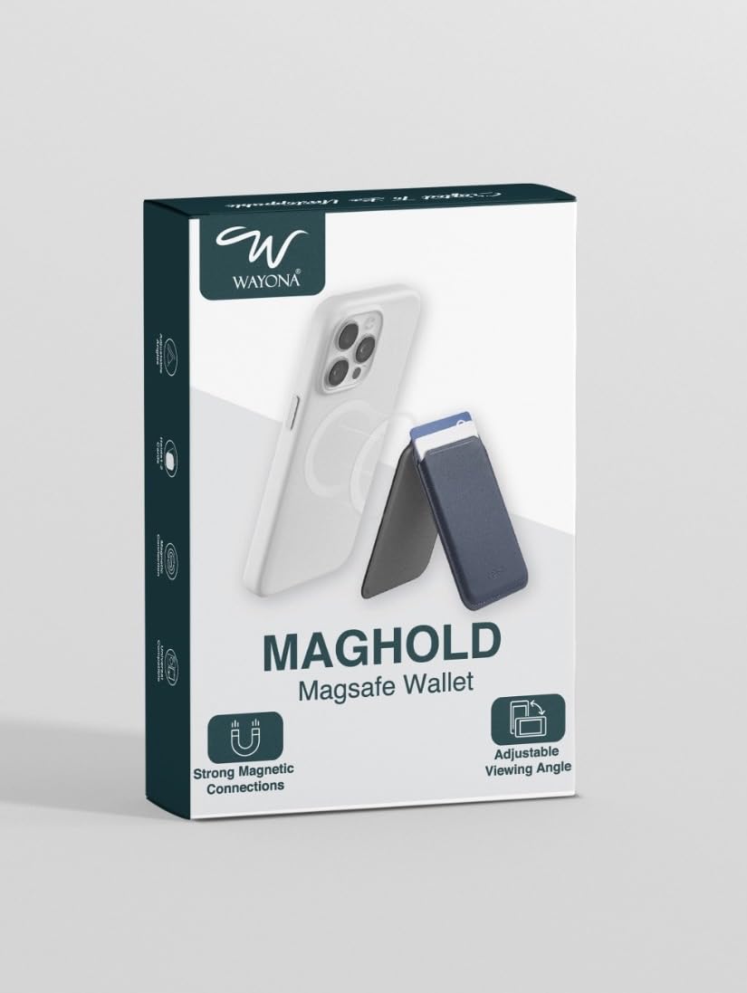 Wayona for MagSafe Wallet with Stand for iPhone 17/16/15/14/13/12 Series and Samsung Galaxy Phones, Vegan Leather Magnetic Card Holder, Holds 2 Credit Cards - Image 8