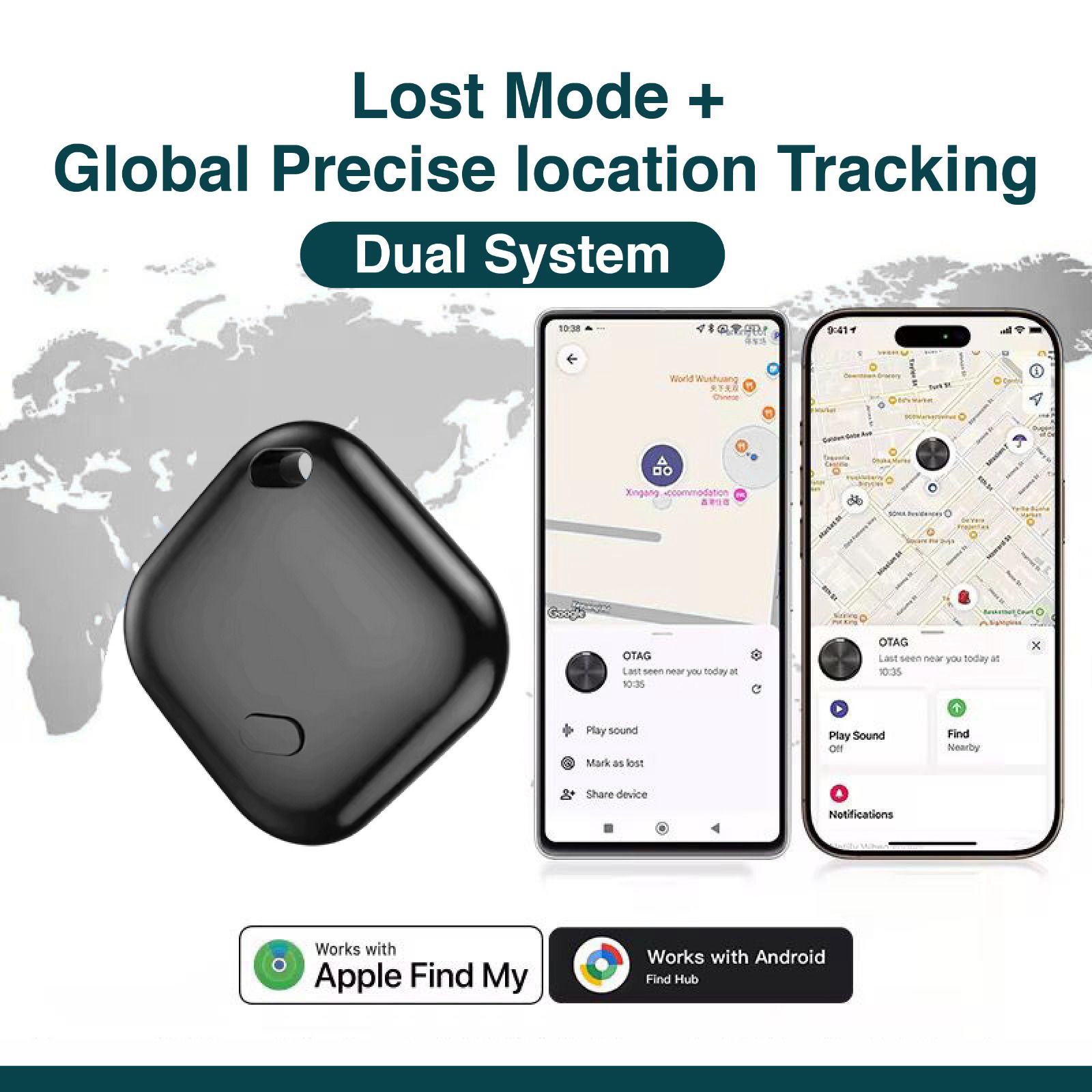 Wayona World Tag Global Item Finder Dual System Support Works with Apple Find my and Android Find Hub - Image 4