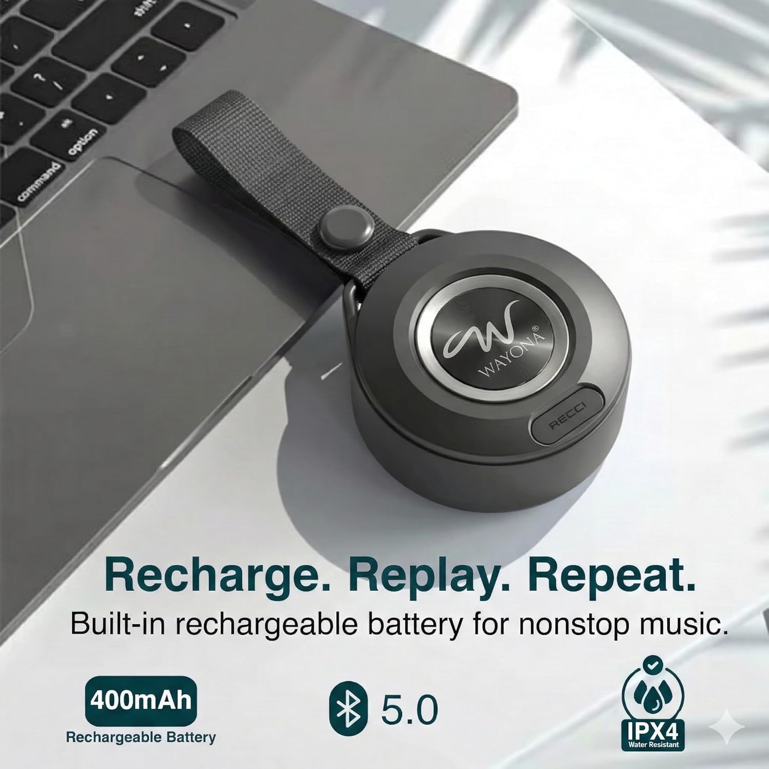 Wayona Portable 3W Bluetooth Speaker Compact Travel Wireless Mini Speaker with Built-in Mic, USB C Rechargeable Compatible with iPhone, Samsung, Android & Laptop - Image 7